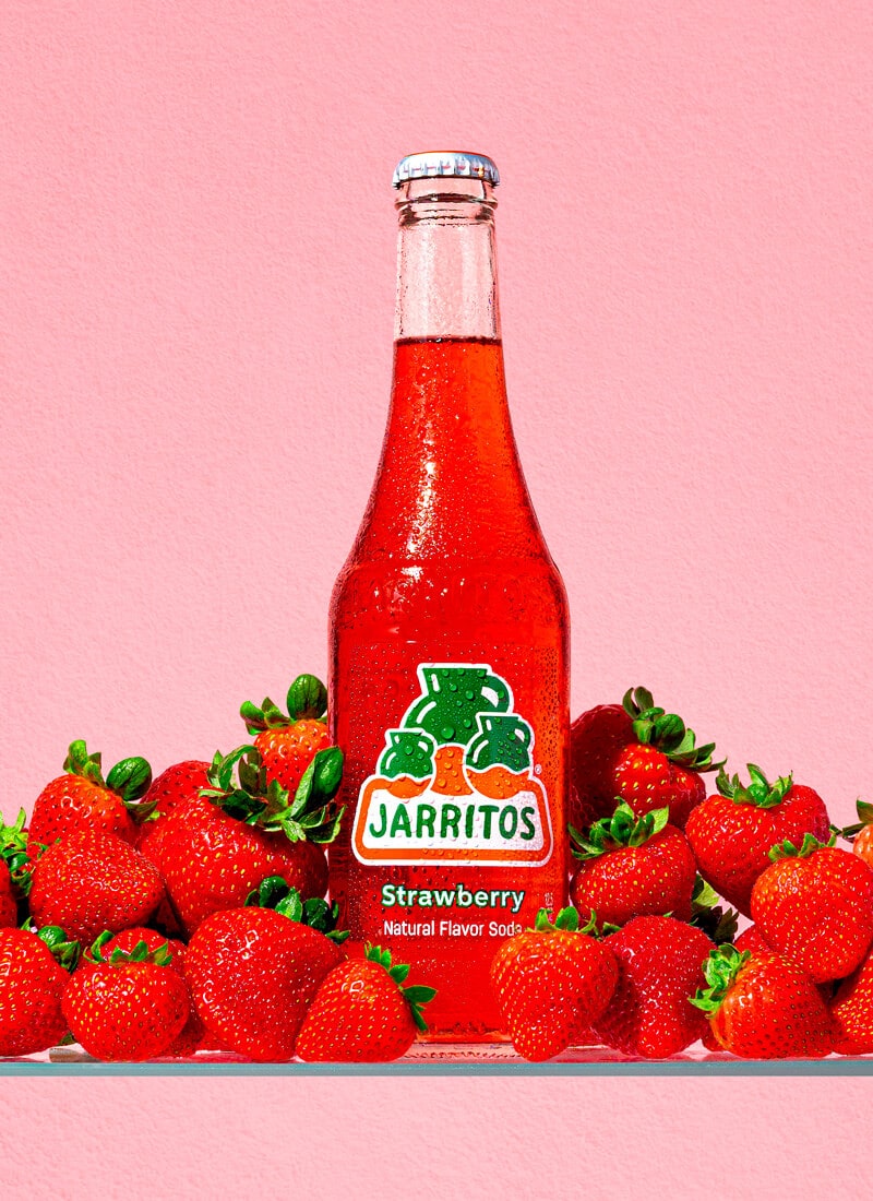 Refresco de Fresa — Botella de Vidrio